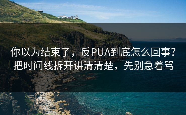 你以为结束了，反PUA到底怎么回事？把时间线拆开讲清清楚，先别急着骂