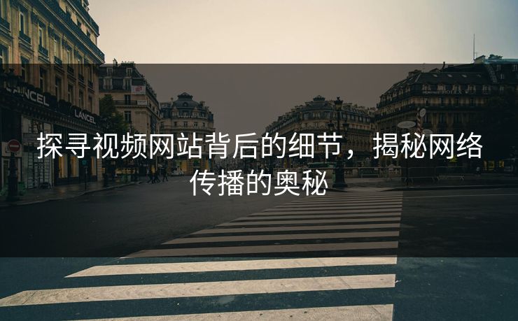 探寻视频网站背后的细节，揭秘网络传播的奥秘