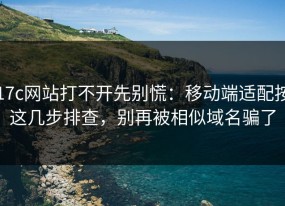 17c网站打不开先别慌：移动端适配按这几步排查，别再被相似域名骗了