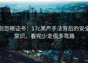 别忽略证书：17c黑产手法背后的安全常识，看完少走很多弯路