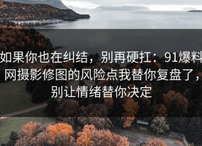 如果你也在纠结，别再硬扛：91爆料网摄影修图的风险点我替你复盘了，别让情绪替你决定