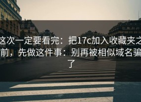 这次一定要看完：把17c加入收藏夹之前，先做这件事：别再被相似域名骗了