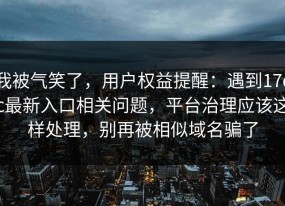 我被气笑了，用户权益提醒：遇到17cc最新入口相关问题，平台治理应该这样处理，别再被相似域名骗了
