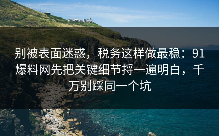 别被表面迷惑，税务这样做最稳：91爆料网先把关键细节捋一遍明白，千万别踩同一个坑